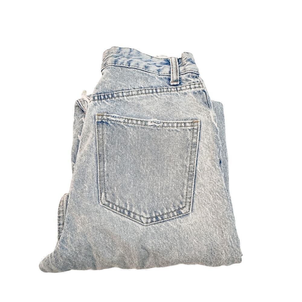 Zara Light Wash Perfect Fit Denim Jeans Distressed Raw Hem Size 24